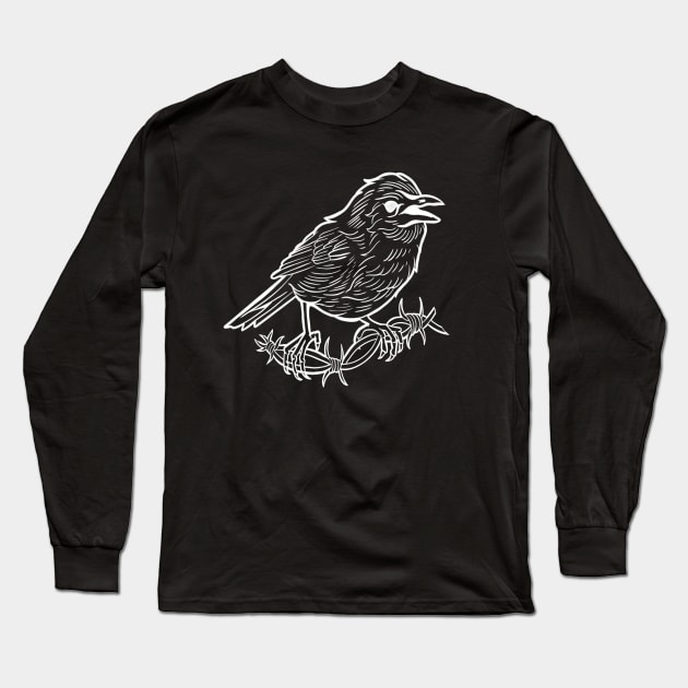 BarbedWire Birdie Long Sleeve T-Shirt by RiotEarp